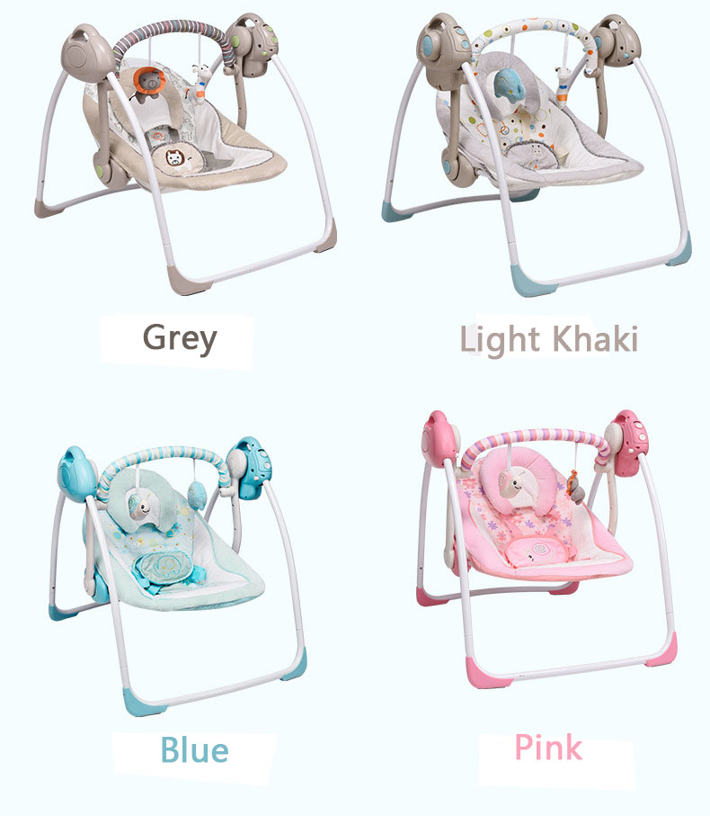 Modern Grey Electric Baby Crib For Girl And Boy