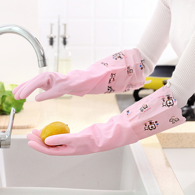 Long Ambidextrous Household Kitchen PVC Latex Gloves For Cleaning