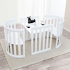 White Circle Wood Baby Crib For Toddler Bed